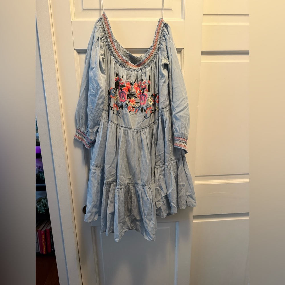 Floral off the shoulder free people dress, size M
